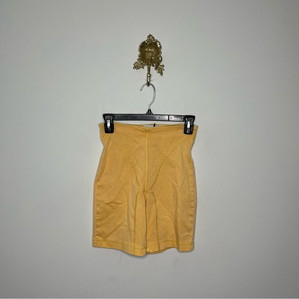 Zara Stretch Denim Seamed Bike Shorts XS